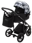 Коляска 2 в 1 Adamex Porto Light Flowers 11 черный (черно цветы)-белые