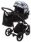 Коляска 2 в 1 Adamex Porto Light Flowers 11 черный (черно цветы)-белые