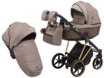 Коляска 2 в 1 Adamex Belissa Special Edidion (Gold) PS-526 коричневый - коричневая кожа (перфорация)