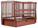 Кровать Babyroom Елит маятник, ящик, откидной бок DEMYO-5  бук тик