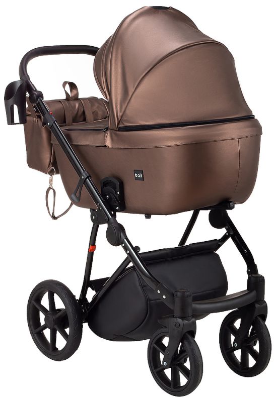 Коляска 2 в 1 Bair Infinity шкіра 100% BI-02-AMO bronze pearl (бронза перламутр)