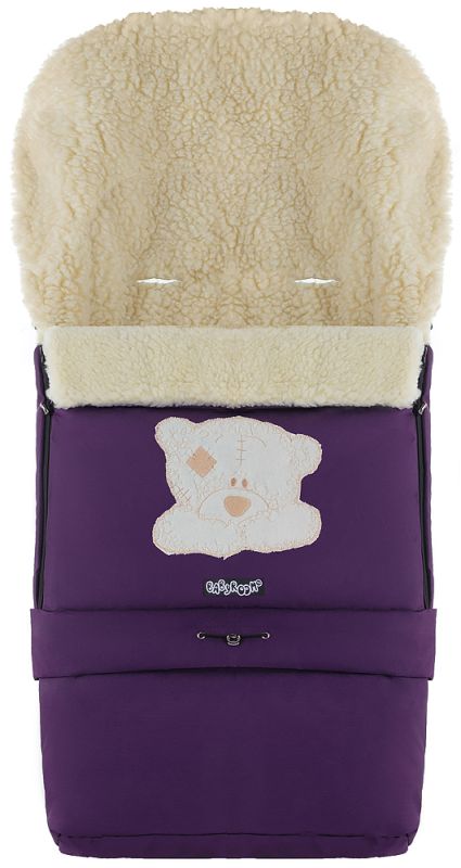 Зимовий конверт Babyroom №20 з подовженням фіолетовий (мордочка ведмедика штопана)