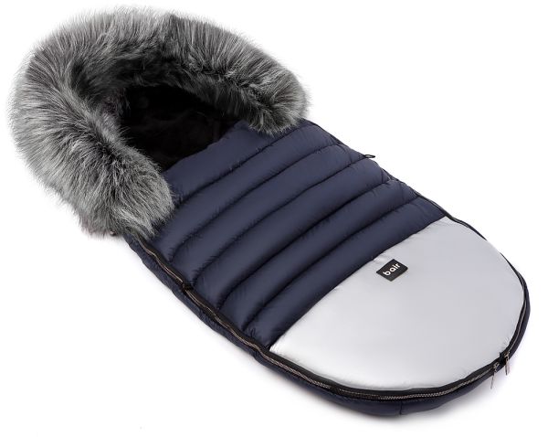 Зимовий конверт Bair Polar premium темно-синій – срібло шкіра