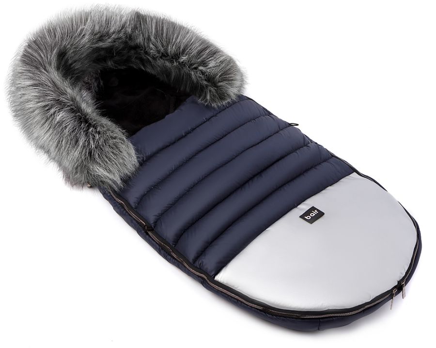 Зимний конверт Bair Polar premium  темно-синий - серебро кожа