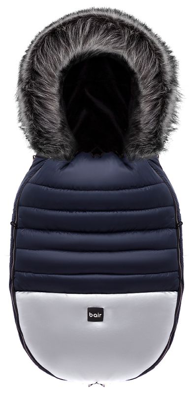 Зимовий конверт Bair Polar premium темно-синій – срібло шкіра