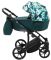 Коляска 2 в 1 Adamex Porto Light Flowers 9 темно-зеленый (разноцветные цветы)