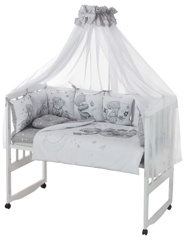 Дитяча постільна білизна Babyroom Bortiki Print-08 grey teddy