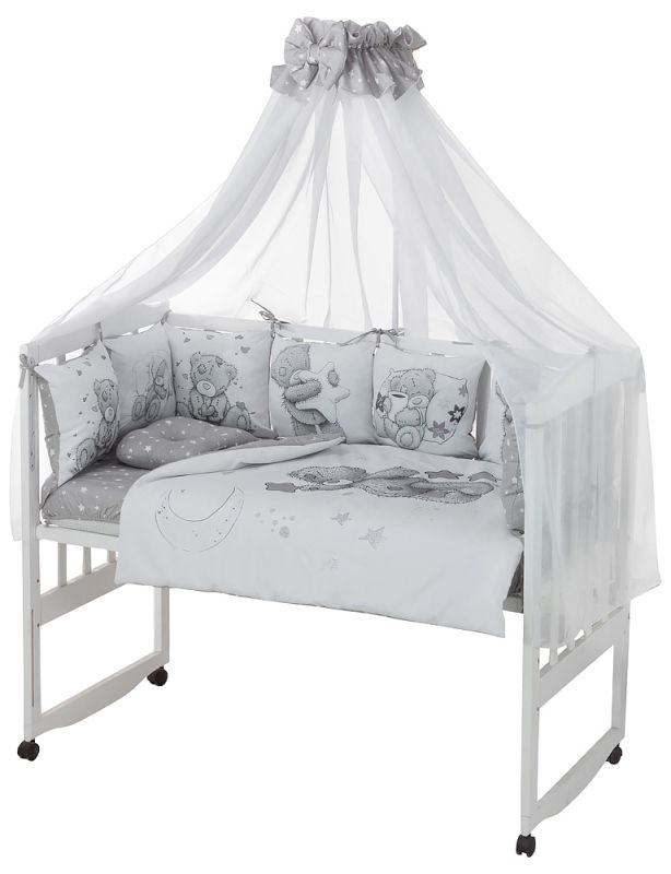 Дитяча постільна білизна Babyroom Bortiki Print-08 grey teddy