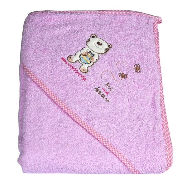 Рушник на кнопках Ведмедик EKO OK-04 рожевий