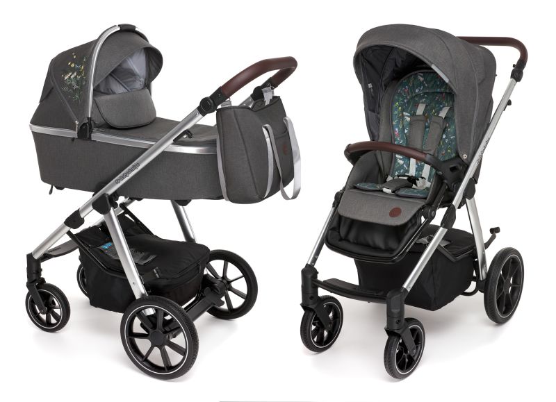 Коляска 2 в 1 Baby Design BUENO 117 GRAPHITE (с вышивкой)