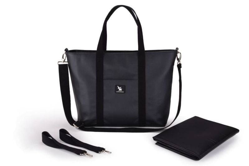 Сумка для коляски Cottonmoose Shopper 750/148 pearl black leather (черный эко-кожа)