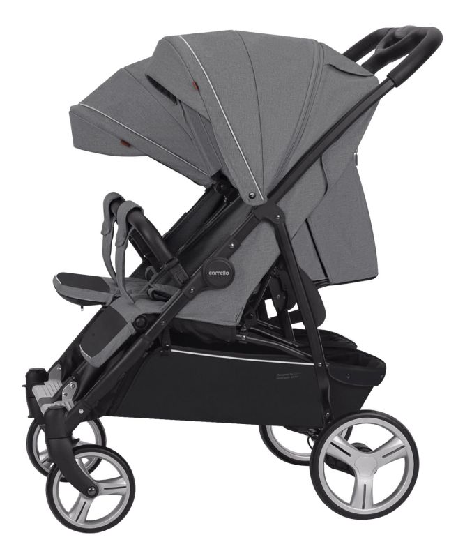 Прогулянкова коляска для двійні CARRELLO Connect CRL-5502 Rock Gray у льоні + дощовик