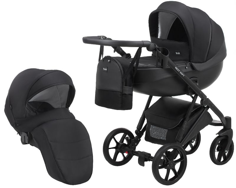 Коляска 2 в 1 Bair Next Soft 02 черный