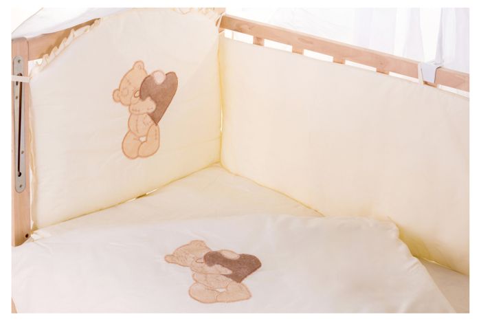 Детская постель Qvatro Ellite AE-08 аппликация  бежевый (мишка стоит с сердцем)