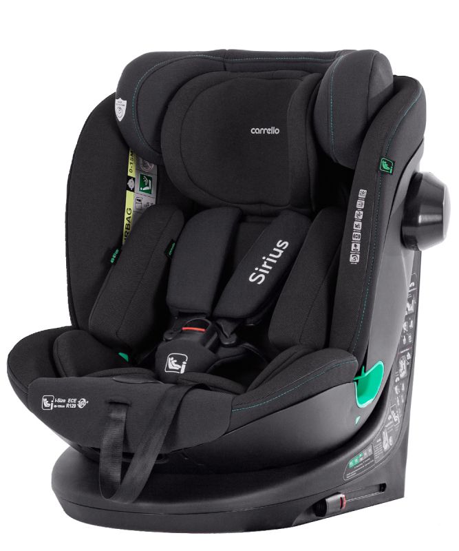 Автокресло CARRELLO Sirius CRL-8808 Absolute Black i-Size 40-150см ISOFIX, поворот