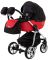 Коляска 2 в 1 Adamex Hybryd Plus Polar (Chrome) BR602 черный (красный люрекс)- красный кожа (выдавленная точка)