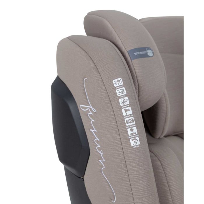Автокресло CARRELLO Meteorit Fusion CRL-15101 Seashell Grey i-Size 40-150см ISOFIX, поворот, опорная стойка