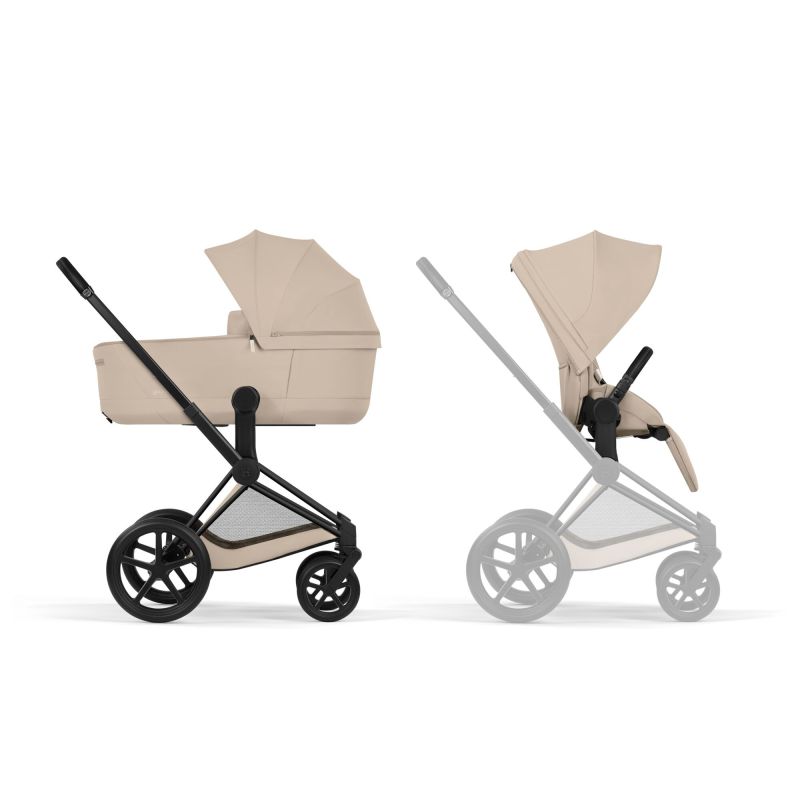 Коляска 2 в 1 Cybex Priam 5.0 Comfort Collection Cozy Beige шасси Matt Black