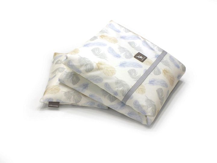 Одеяло с подушкой Cottonmoose DKPW 323/83 leaf blue cotton (голубой (перья))