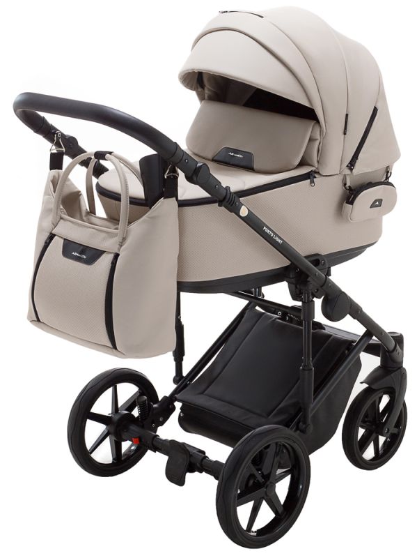 Коляска 2 в 1 Adamex Porto Light ECO кожа 100% SA-7 латте Коляска 2 в 1 Adamex Porto Light ECO кожа 100% SA-7 латте