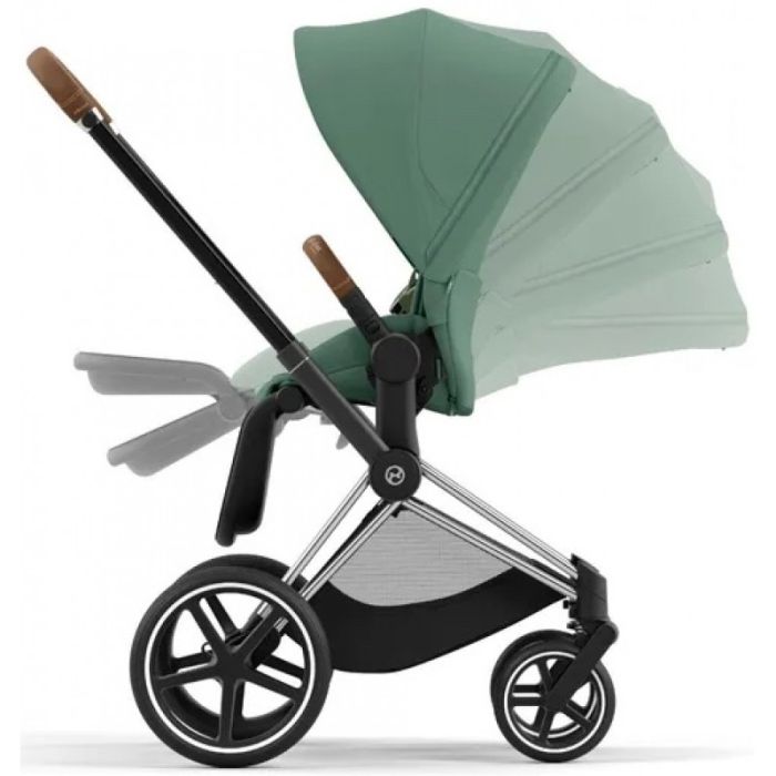 Коляска 2 в 1 Cybex Priam 4.0 Leaf Green шасси Chrome Brown