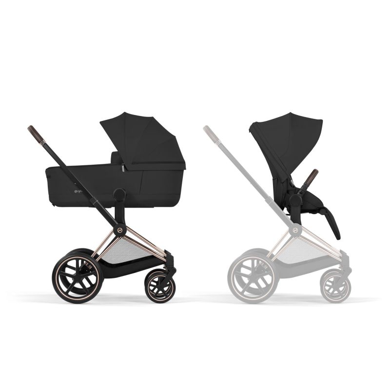 Коляска 2 в 1 Cybex Priam 5.0 Comfort Collection Sepia Black шасси Rosegold