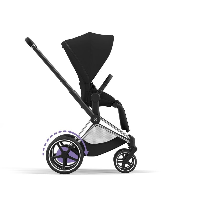 Шасси Cybex e-Priam New Generation с каркасом Chrome Black с электроприводом