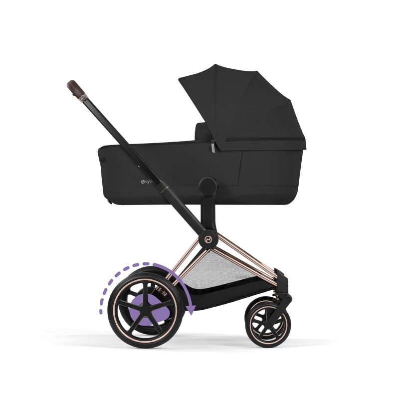 Коляска 2 в 1 Cybex e-Priam Comfort 2026 Sepia Black шасси Rosegold