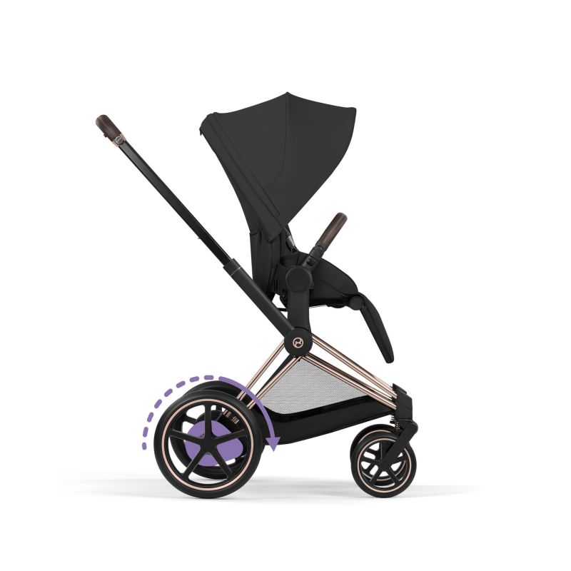 Коляска 2 в 1 Cybex e-Priam Comfort 2026 Sepia Black шасси Rosegold