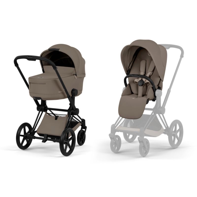Коляска 2 в 1 Cybex Priam 5.0 Comfort Collection Coconut Brown шасси Matt Black