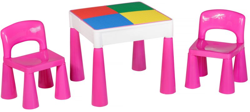 Стол и 2 стульчика Tega Mamut 899P dark pink-white