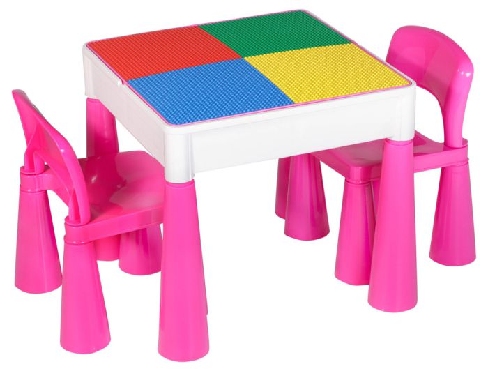 Стіл та 2 стільці Tega Mamut 899P dark pink-white
