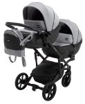 Коляска 2 в 1 для двойни Bair Next DUO Soft 10 серый