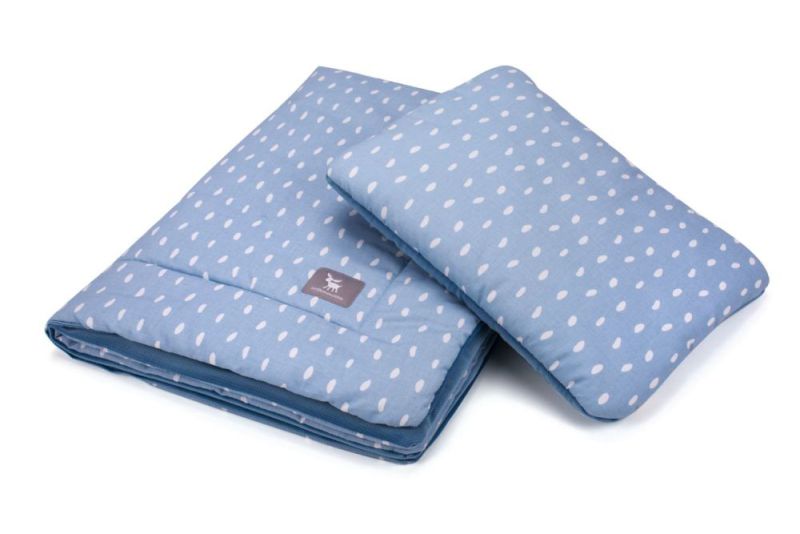 Плед с подушкой Cottonmoose Cotton Velvet 408/131/120 rain azure cotton velvet azure (лазурный (капли) с голубым (бархат))