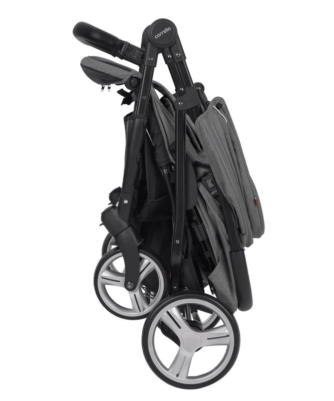 Прогулянкова коляска для двійні CARRELLO Connect CRL-5502 Rock Gray у льоні + дощовик