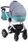 Коляска 2 в 1 Adamex Erika Len 92L бирюзовый(меланж)-серый