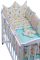 Детская постель Babyroom Classic Bortiki-01 (6 элементов)  бирюза-бежевый-белый (лесные звери)