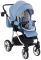 Коляска 2 в 1 Adamex Sierra Polar (Chrome) шкіра 100% SR333 блакитний - блакитний (перфорація)