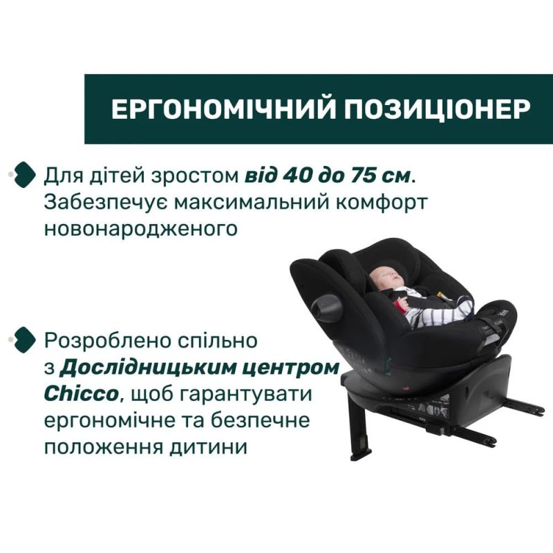 Автокрісло Chicco EverOne i-Size, група 0+/1/2/3 Black