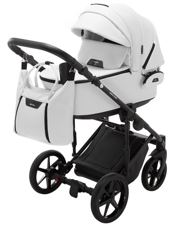 Коляска 2 в 1 Adamex Porto Light ECO кожа 100% SA-1 белый Коляска 2 в 1 Adamex Porto Light ECO кожа 100% SA-1 белый