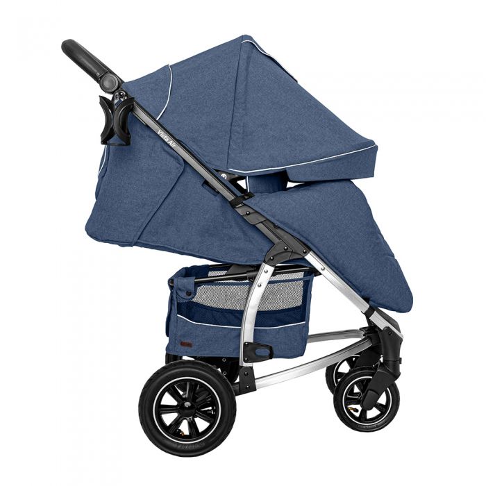 Коляска прогулянкова CARRELLO Vista CRL-5511 Denim Blue в льоні + дощовик L /1/ MOQ