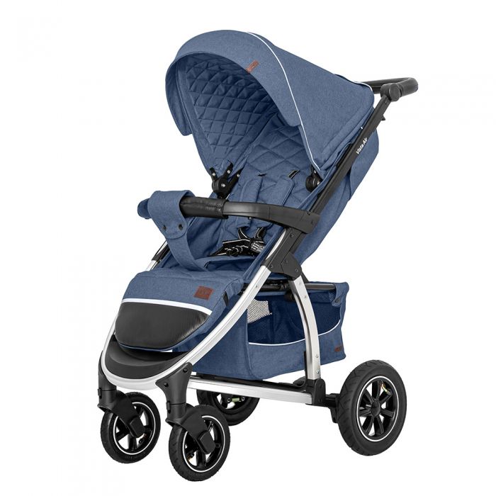 Коляска прогулянкова CARRELLO Vista CRL-5511 Denim Blue в льоні + дощовик L /1/ MOQ