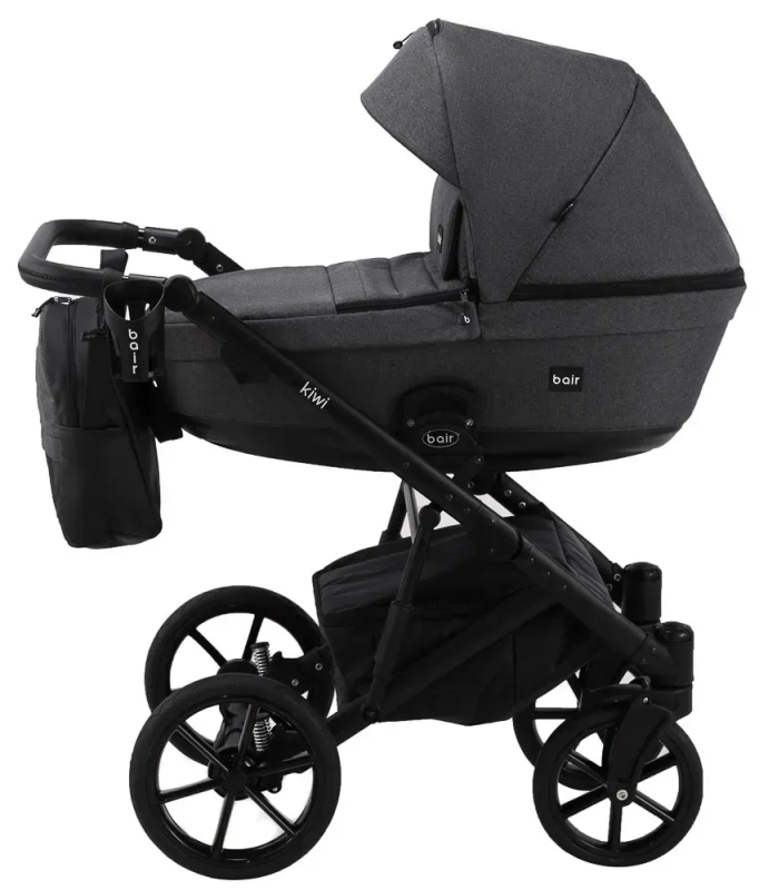 Коляска 2 в 1 для двійні Bair Kiwi DUO Soft BKS-219 графіт