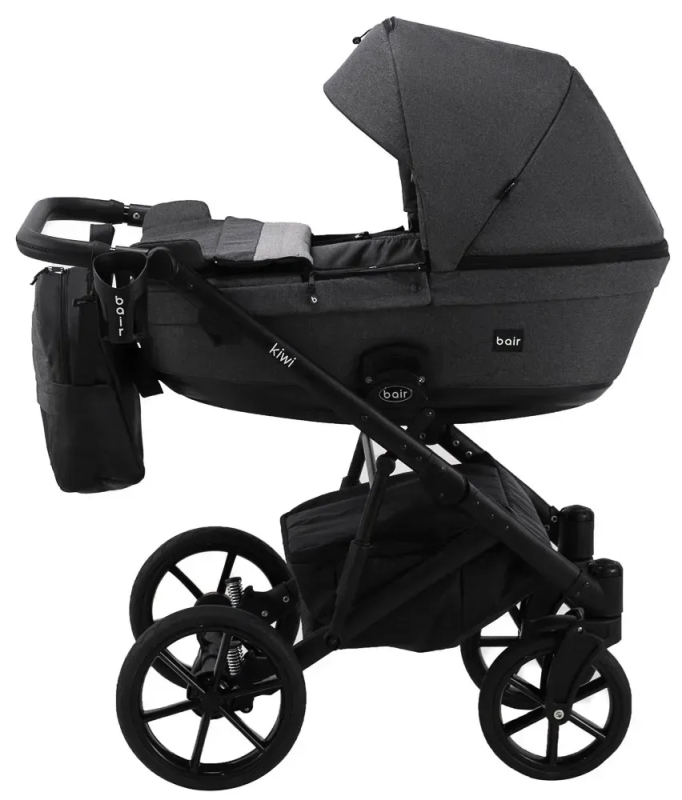 Коляска 2 в 1 для двійні Bair Kiwi DUO Soft BKS-219 графіт