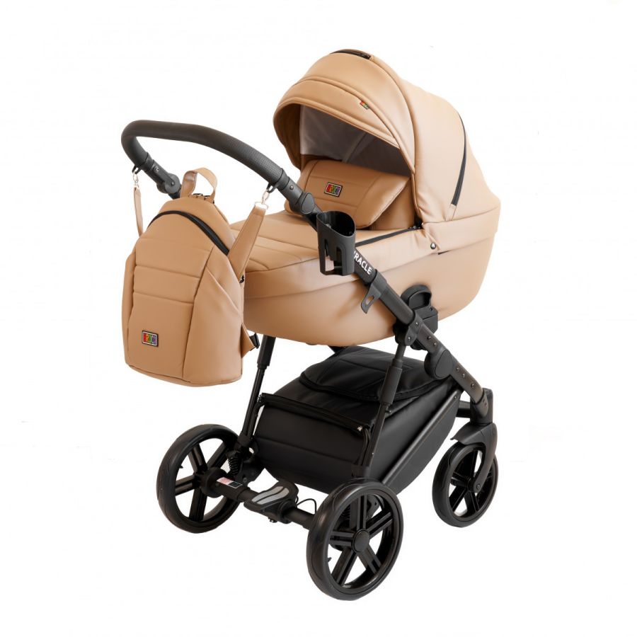 Коляска 2 в 1 Broco Miracle Black (beige, бежевый)