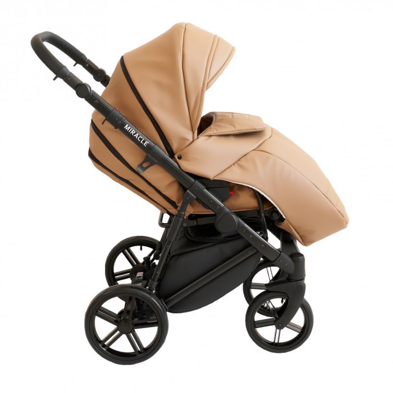 Коляска 2 в 1 Broco Miracle Black (beige, бежевый)