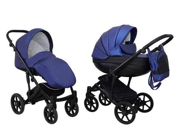 Коляска 2 в 1 Mikrus Viva Sport 9 синяя кожа Коляска 2 в 1 Mikrus Viva Sport 9 синяя кожа