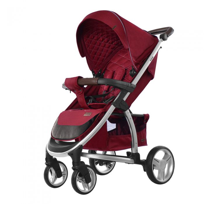 Коляска прогулочная CARRELLO Vista CRL-8505 Ruby Red в льне +дождевик L