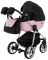 Коляска 2 в 1 Adamex Hybryd Plus Polar (Chrome) BR611 черный (розовый люрекс)- светло-розовая кожа (выдавленная точка)