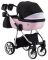 Коляска 2 в 1 Adamex Hybryd Plus Polar (Chrome) BR611 черный (розовый люрекс)- светло-розовая кожа (выдавленная точка)